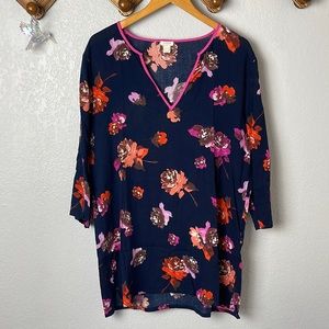 J. Crew floral tissue tunic